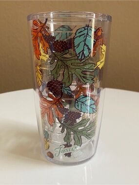 EUC Tervis Fiesta Butterscotch Fall Leaves 16 oz cup